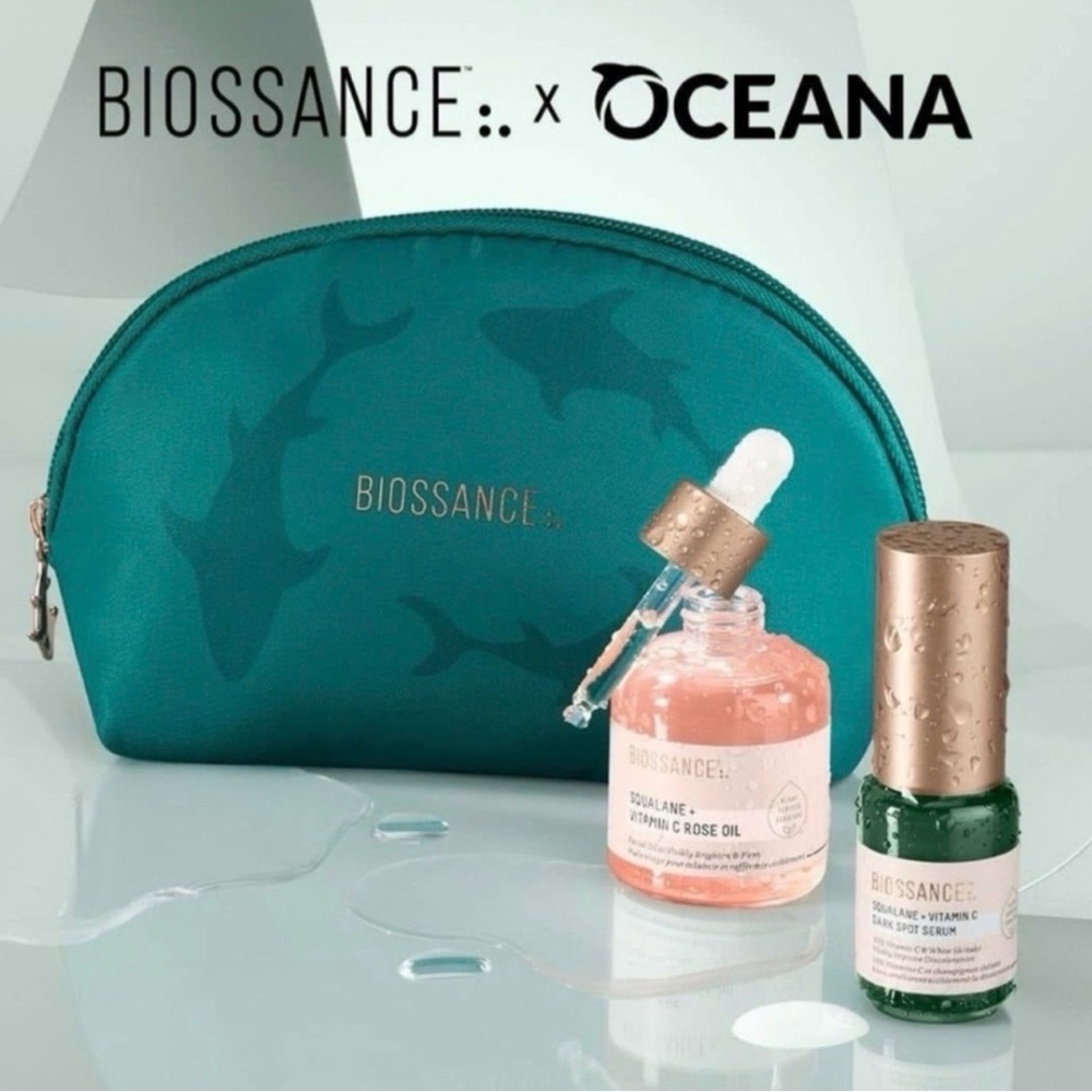 Biossance x Oceana Skincare LE Squalane + Vitamin C Rose Oil and Dark Spot Serum